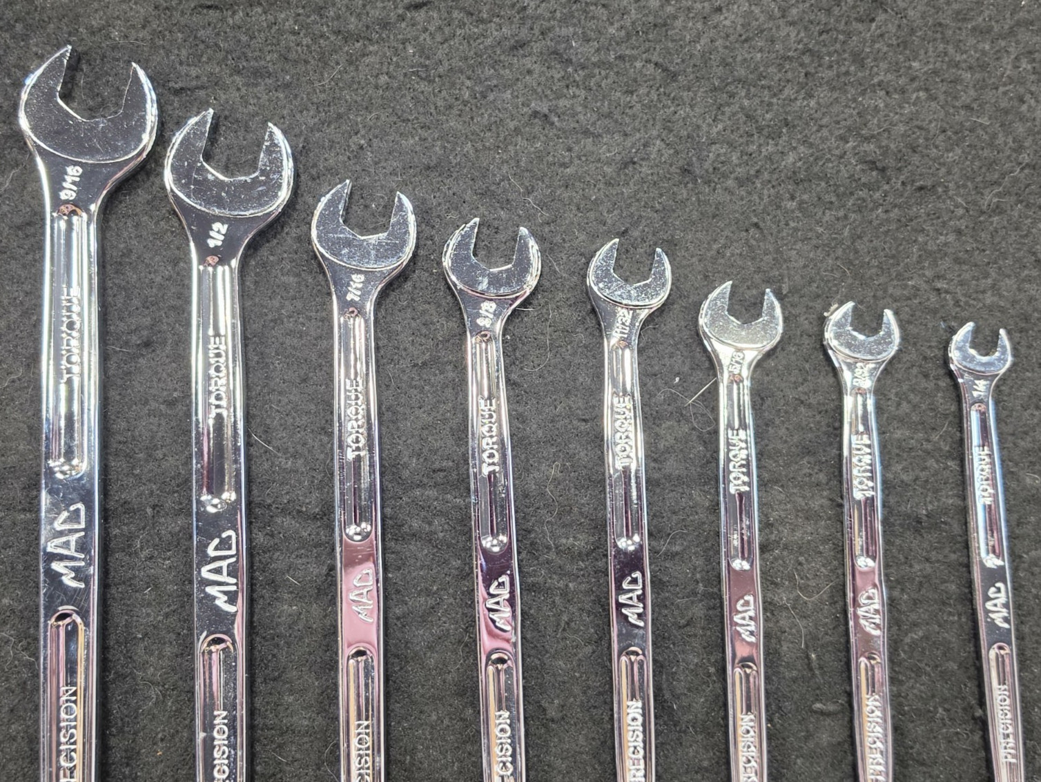 MAC SCL14PT,14PC,SAE,12PT,OPEN END COMBO WRENCH SET, PRECISION TORQUE, FREE SHIP