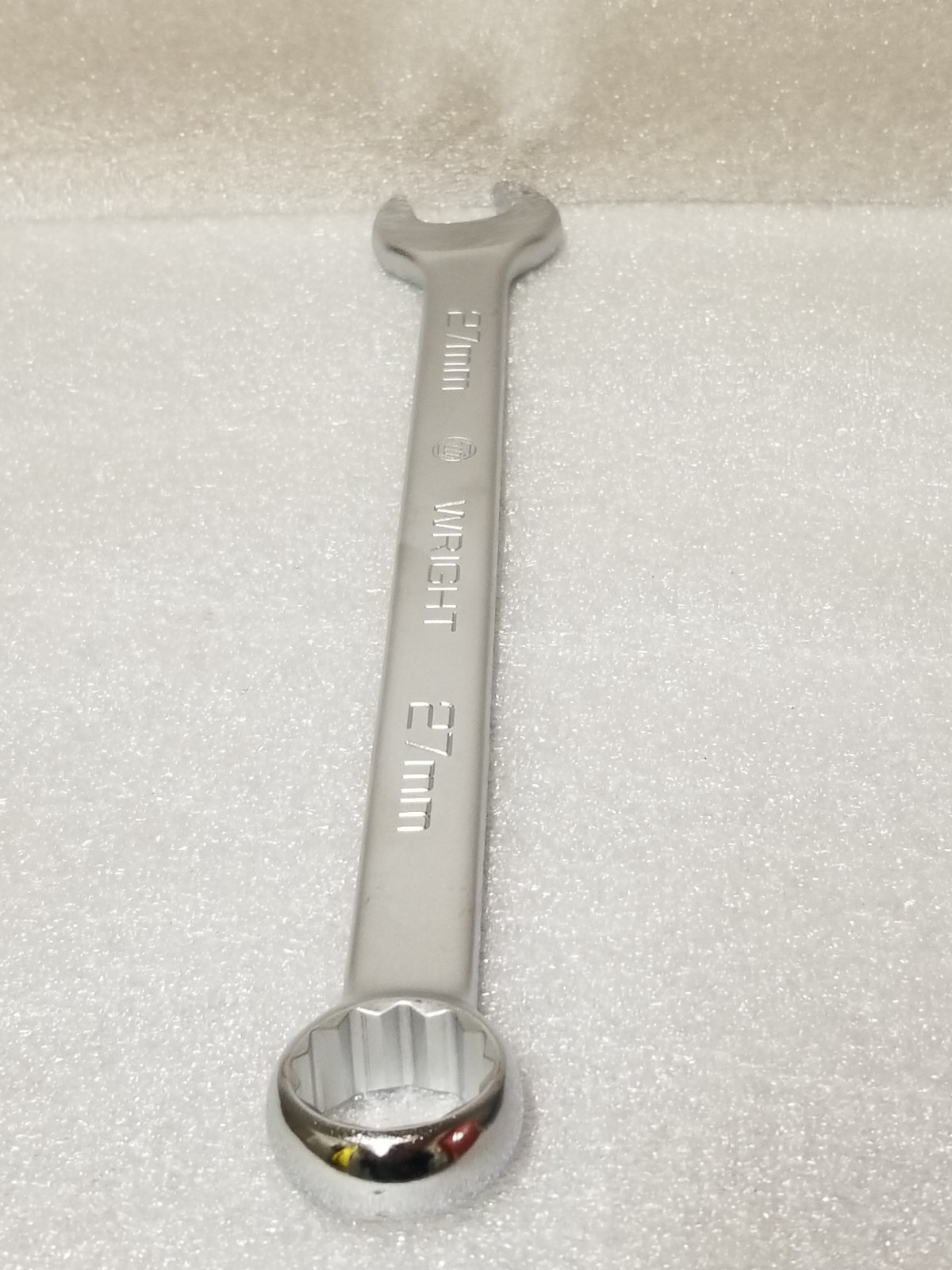 Wright 11-27MM Combination Wrench 27mm 12-Pt 14″OAL Satin Chrome Made in USA