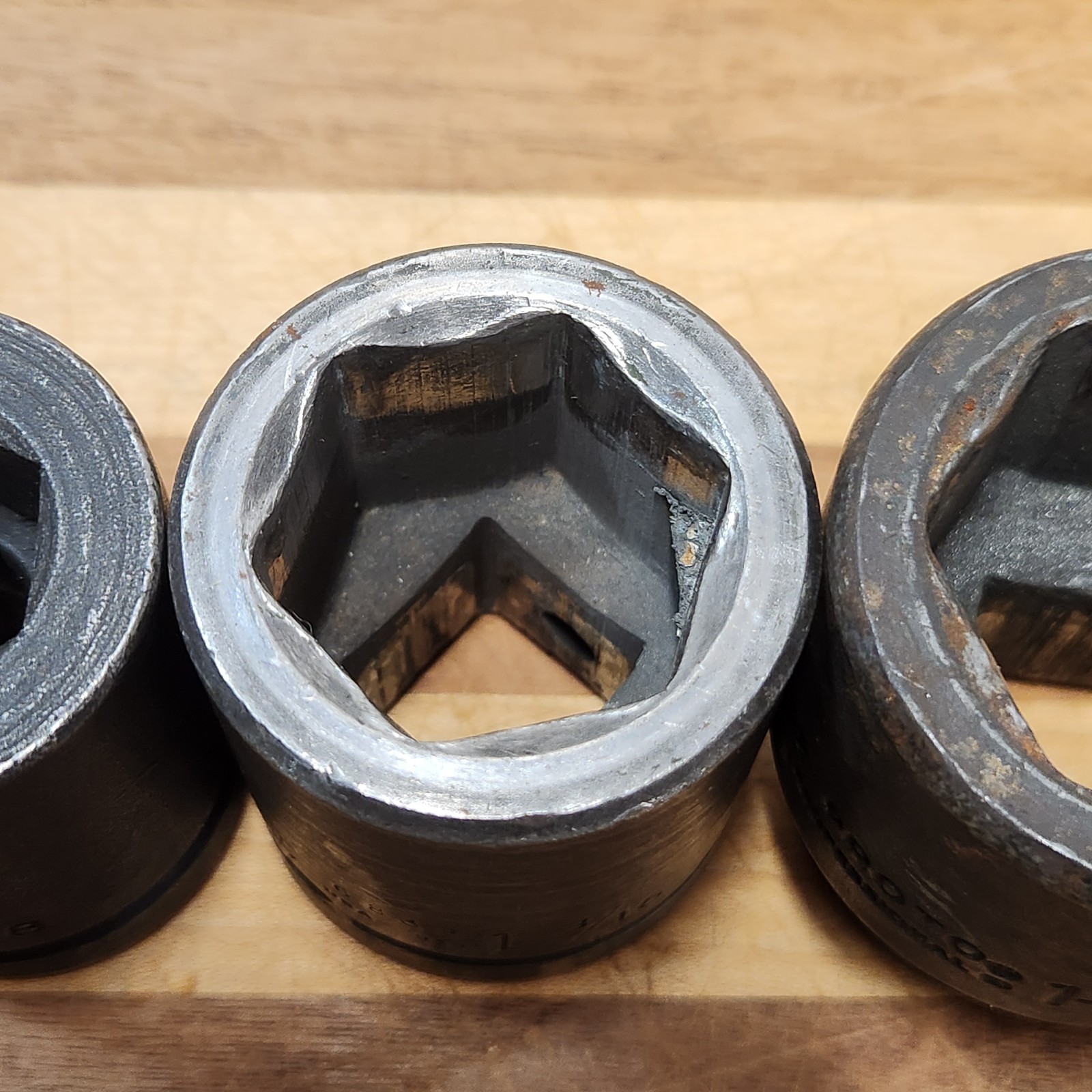 Wright & Proto 3/4 inch drive 6 point socket lot 1-3/8, 1-3/16, 7/8, 11/16, 9/16