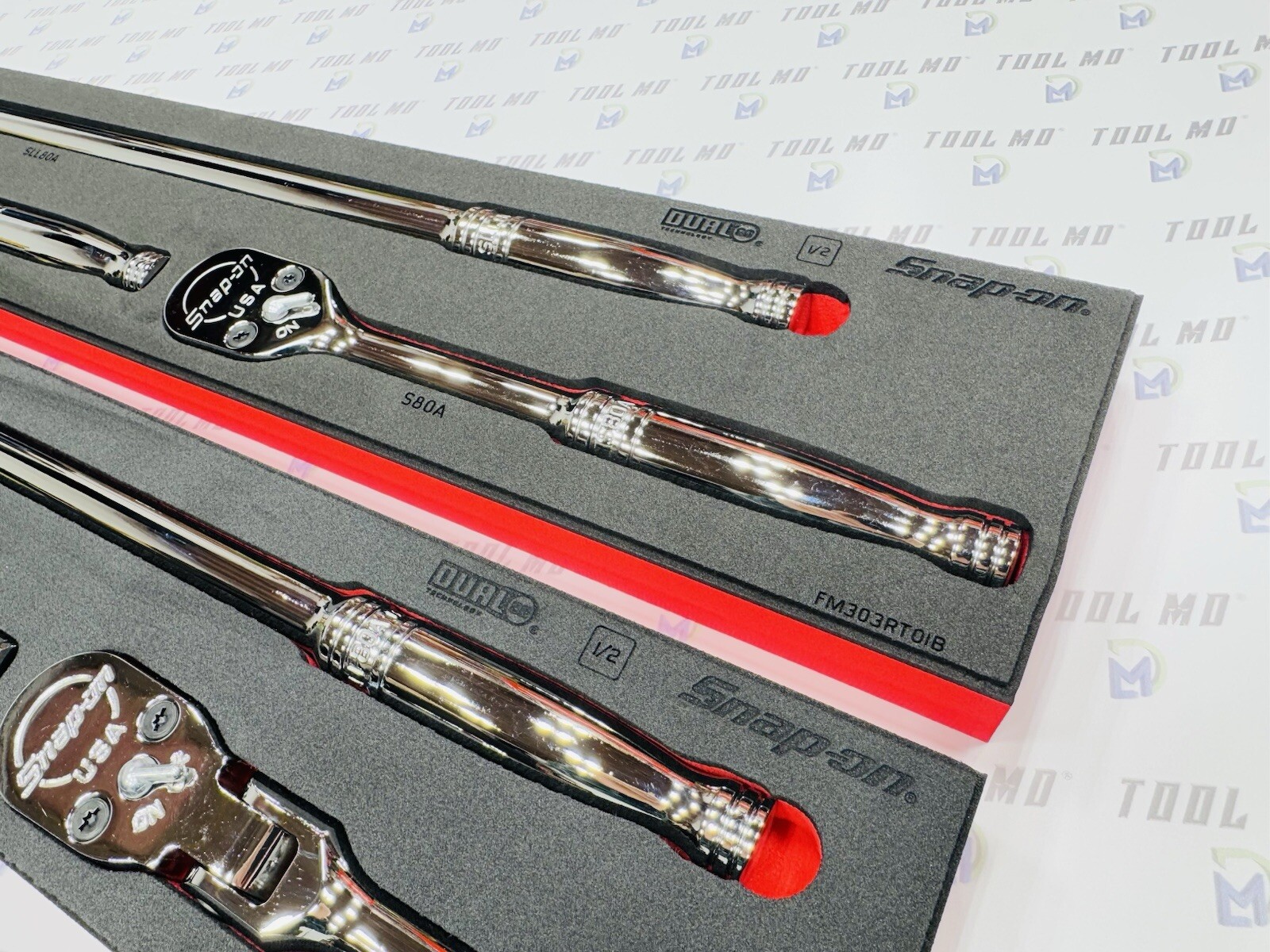 Snap-on Tools USA NEW 6-Piece 1/2″ Drive Flex & Fixed-Head Ratchet Foam Set