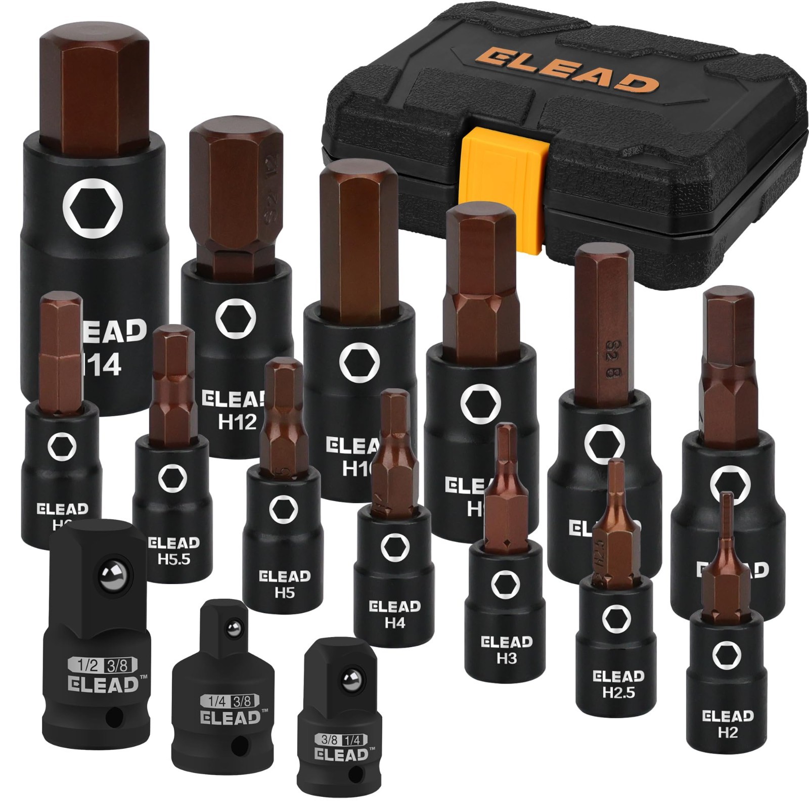 16-Piece Metric Hex Bit Socket Set – S2 Steel 2mm-14mm Allen Sockets & Adapters