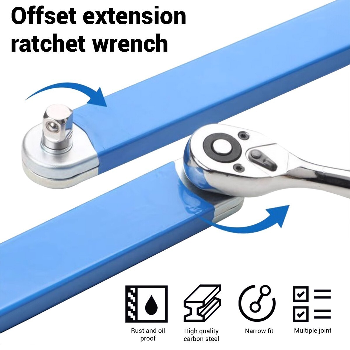 Impact Ready Offset Extension Wrench,1/2″ 1/4″ 3/8″ Tight Spaces Extension Tool