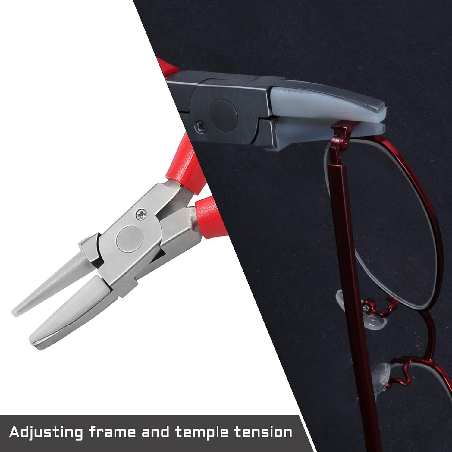 6 Inches Half Round Pliers Nylon Jaw Eyeglasses Frame 6″, Red