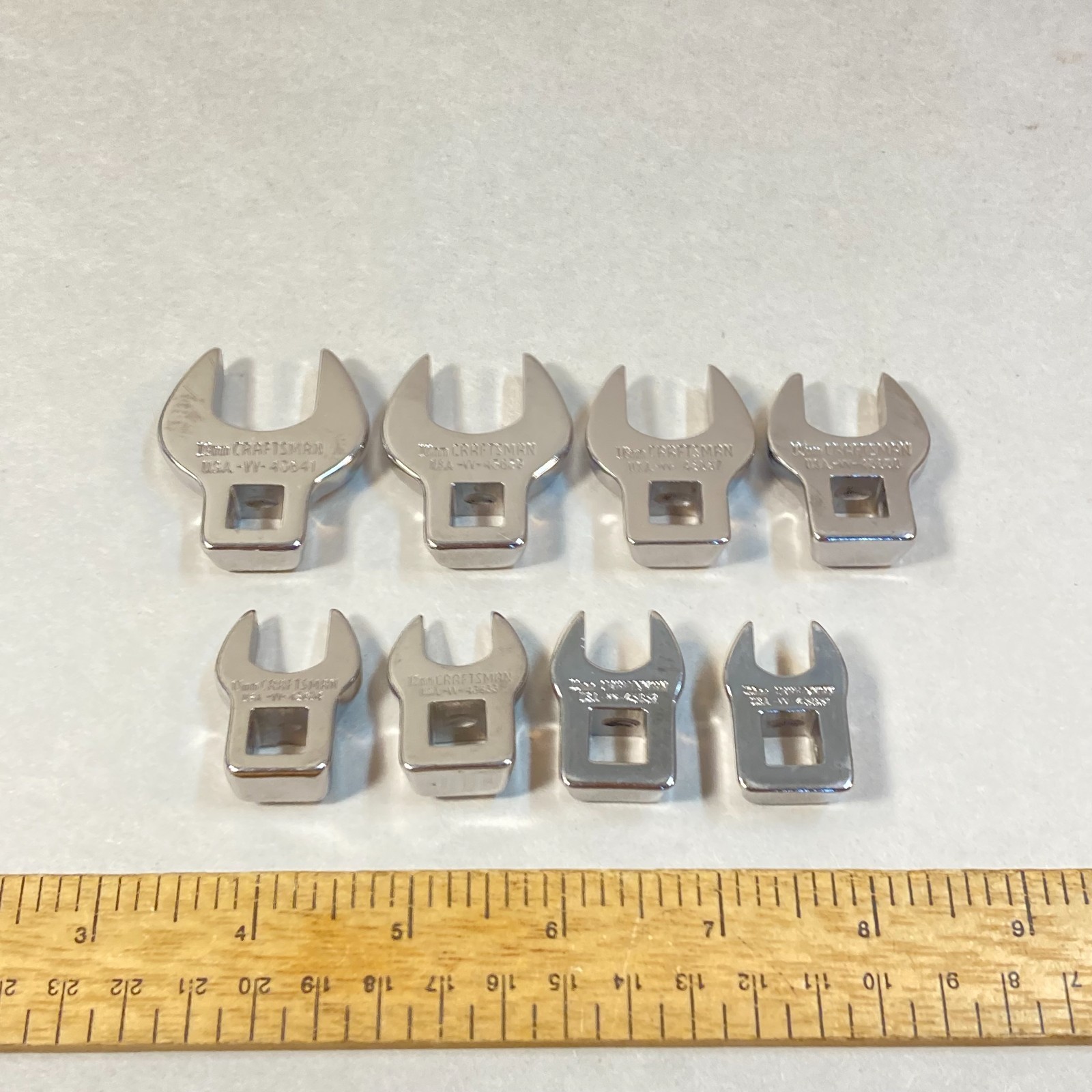 Craftsman Crowfoot Socket Set 8 Pc 3/8″ Drive Metric 10mm-19mm -VV- USA