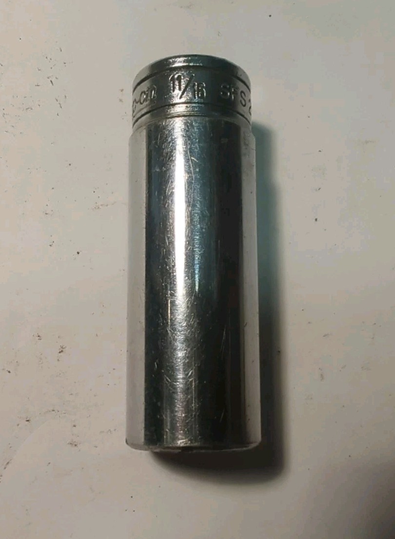 Nice Snap On 3/8″ Drive 11/16″ 6PT SAE Deep Chrome Socket USA SFS221