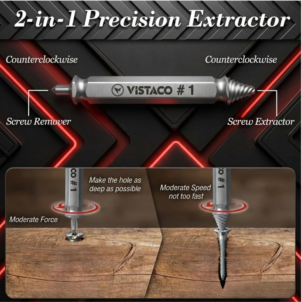 10-Piece Screw Extractor Set: Effortless Extraction for Stripped & Broken Bolts