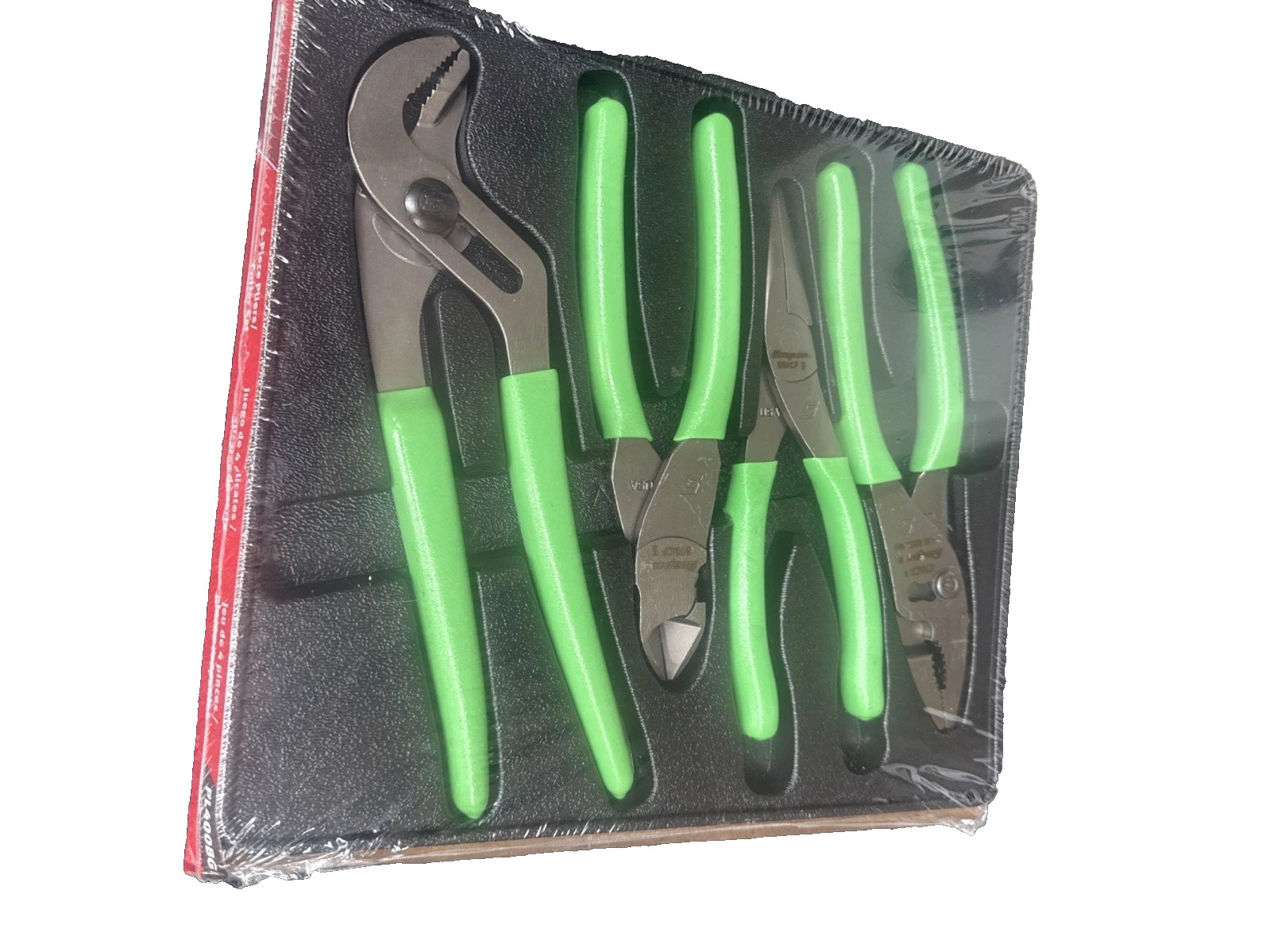 New Snap-on™ PL400B PL400BG Pliers Cutter Set 4-pc Green Vinyl Talon Grip