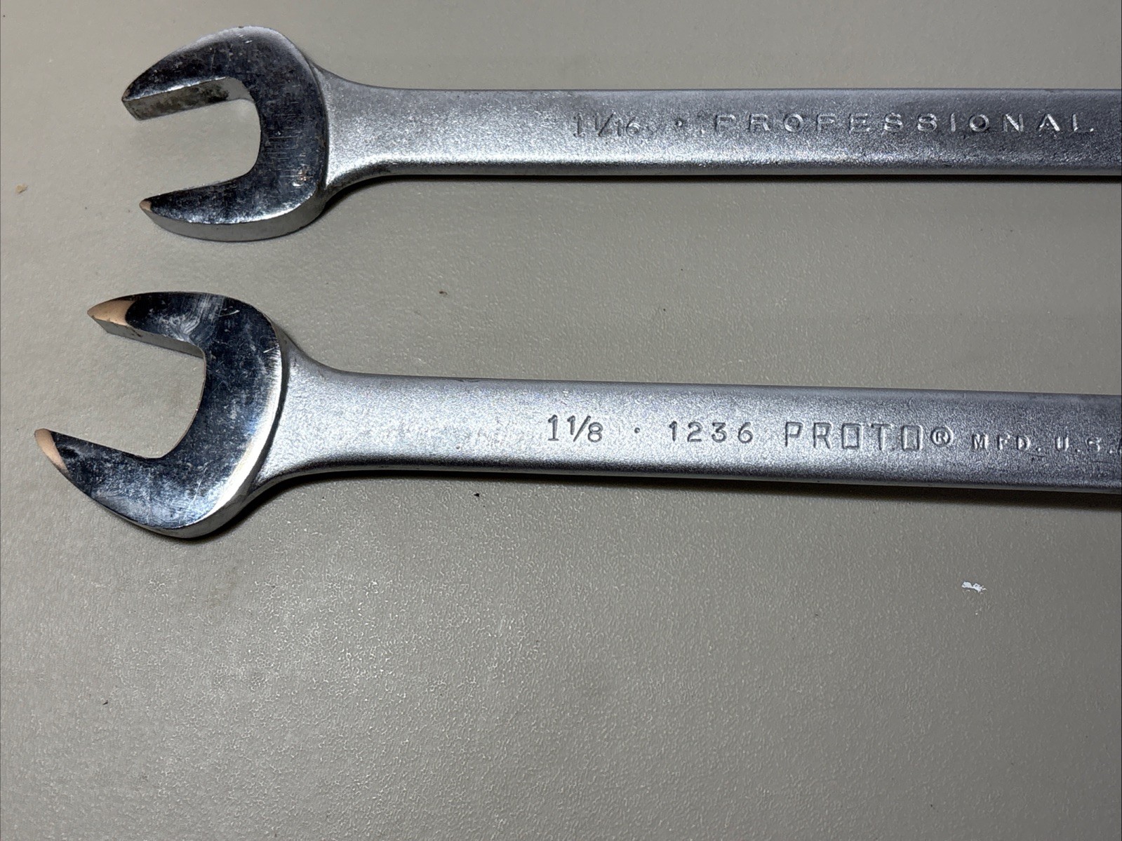 Proto Professional Combination Wrench Set USA 1″ 1232, 1 1/16″ 1234, 1 1/8″ 1236