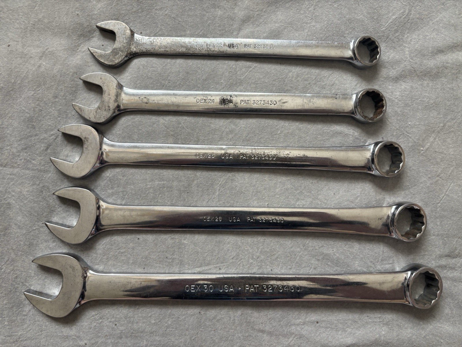 Snap On Wrenches 5 Pieces 12 Point Mechanics 11/16″ to 15/16”