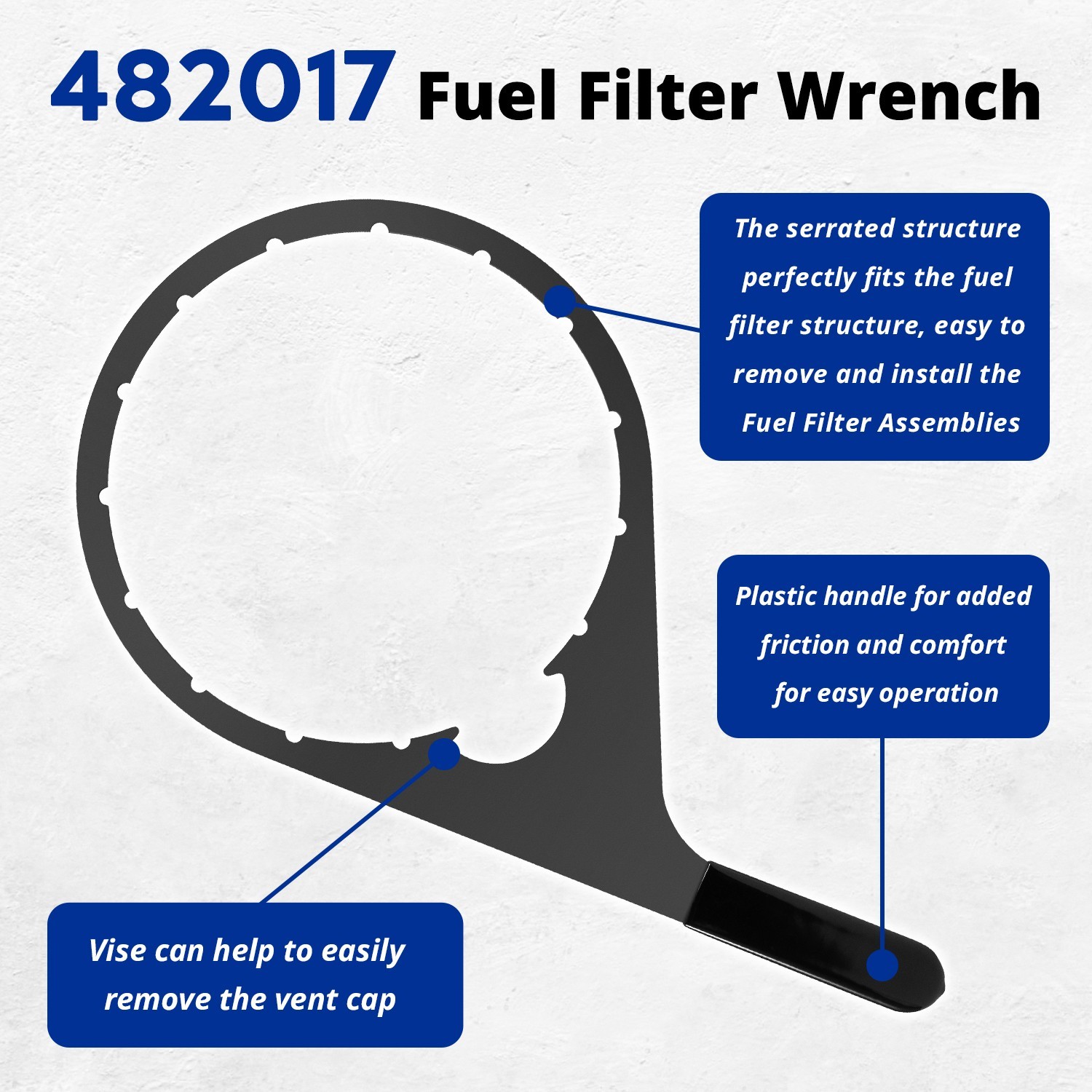 482017 8″ Fuel Filter Collar Vent Cap Wrench For Fuel Pro 482, 483, 485,487, 488