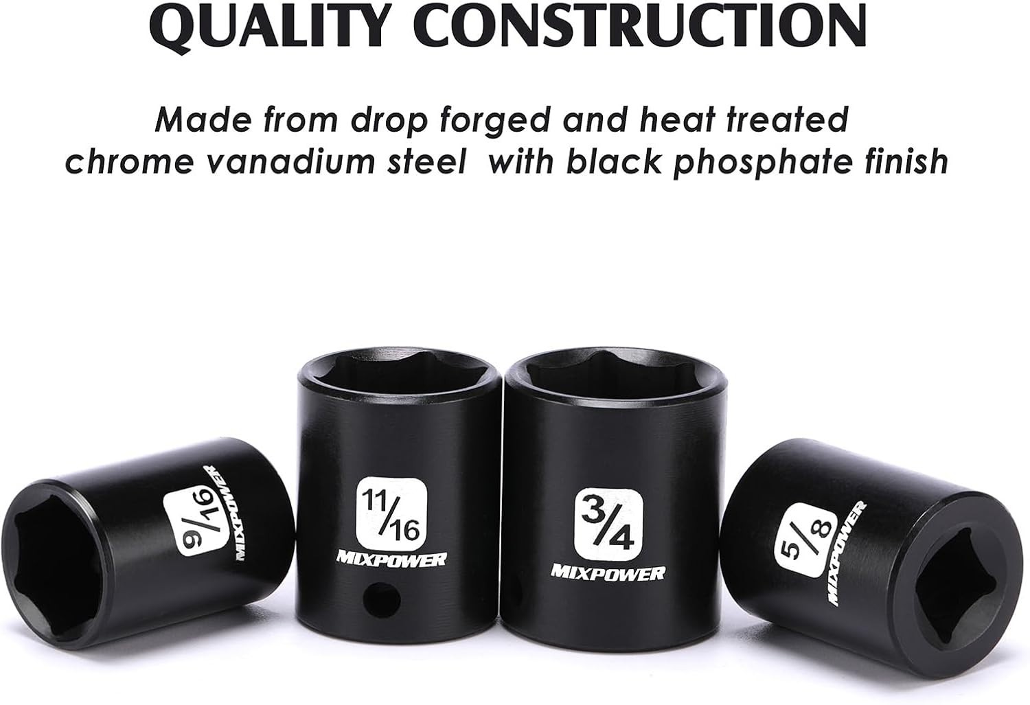 Expert 12 Piece CR-V Socket Set, 3/8-Inch Drive, Shallow, 6-Point Quality Tools