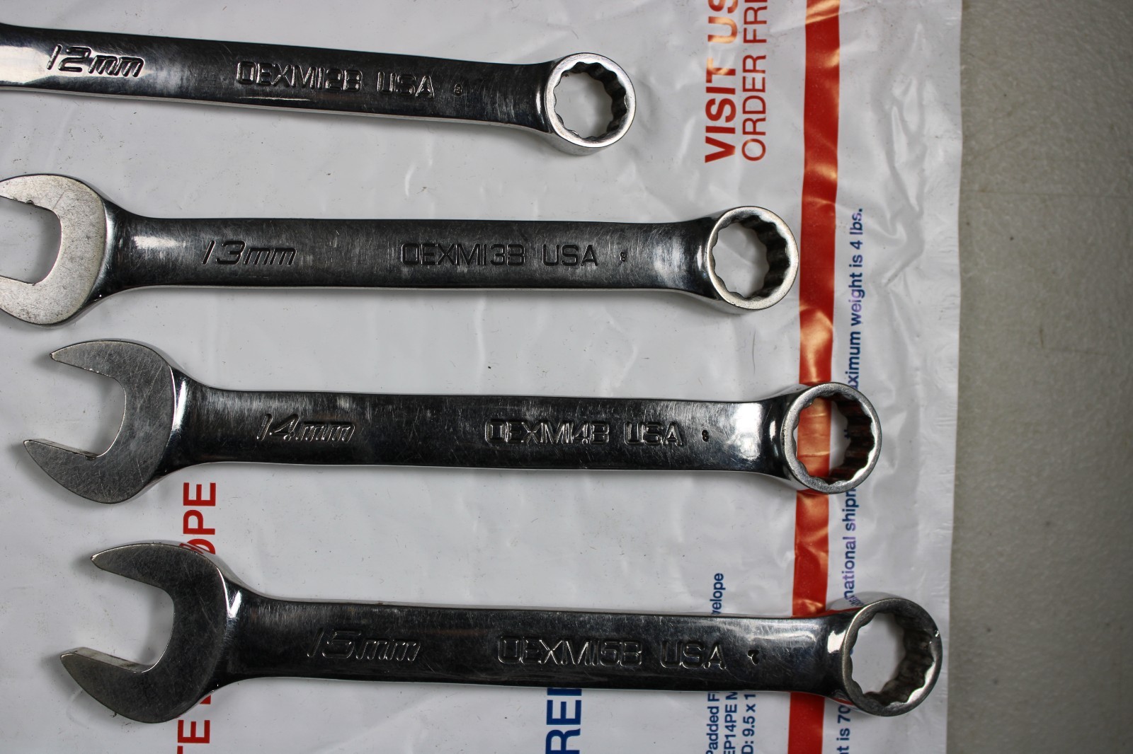 Snap On 6Pc Short Metric Combination Wrench Set Part# OEXSM710B – 10 – 17mm inco