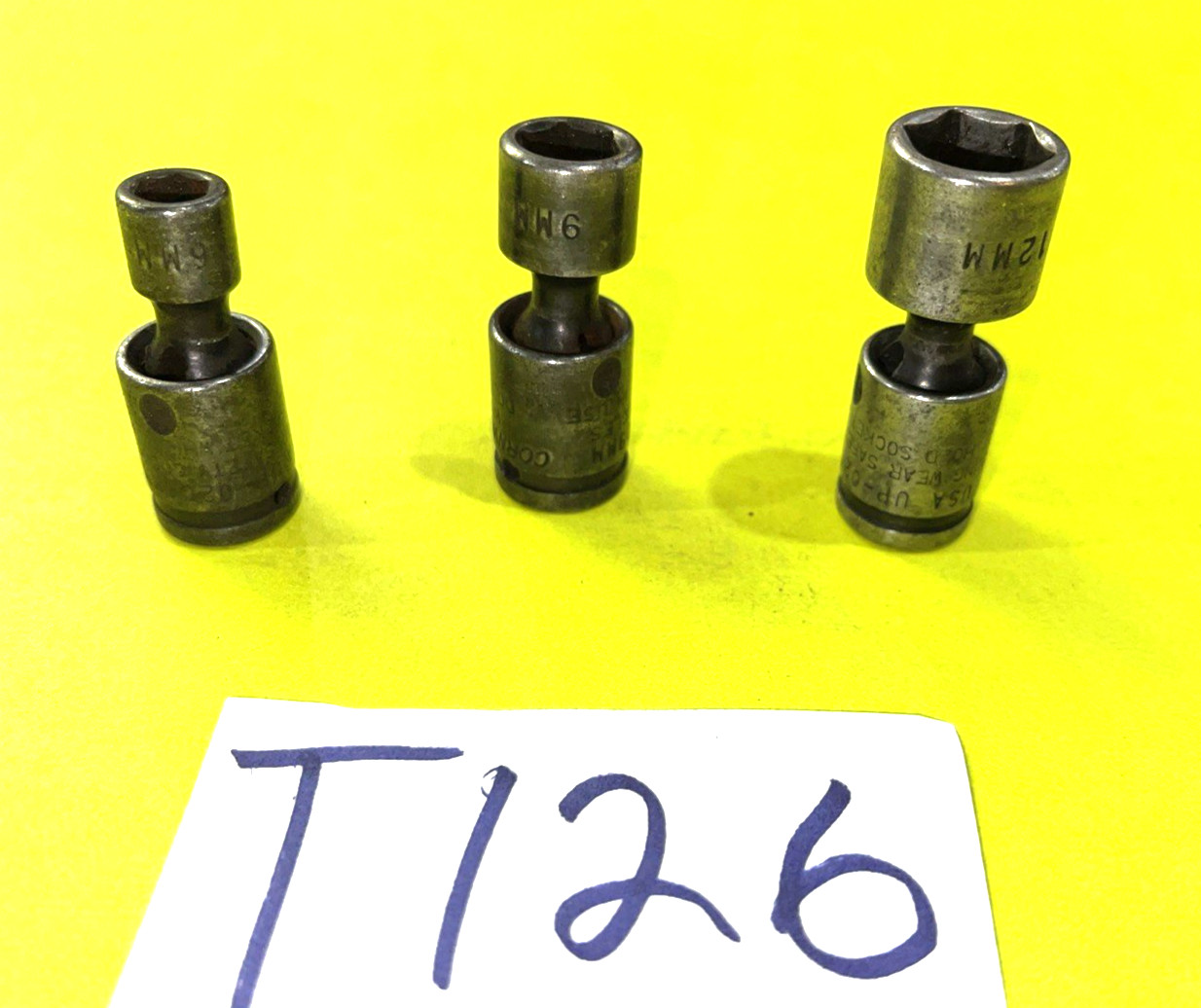CORNWELL TOOLS 3 PIECE 1/4 DRIVE METRIC IMPACT SWIVEL SOCKETS 6, 9, 12MM