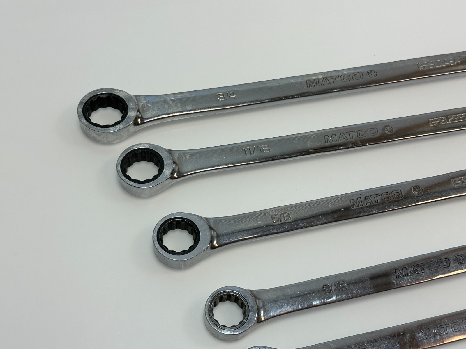 🇺🇸 Matco Tools USA SGRBL7T Pro Swing 7pc Box End Ratcheting Wrench Set, 12 Pt.