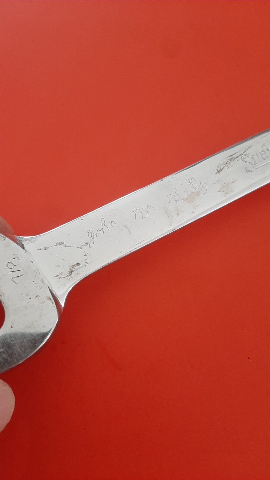 Snap On Tools USA 7/8″ x 15/16″ Open-End Wrench VO2830 Engraved 602