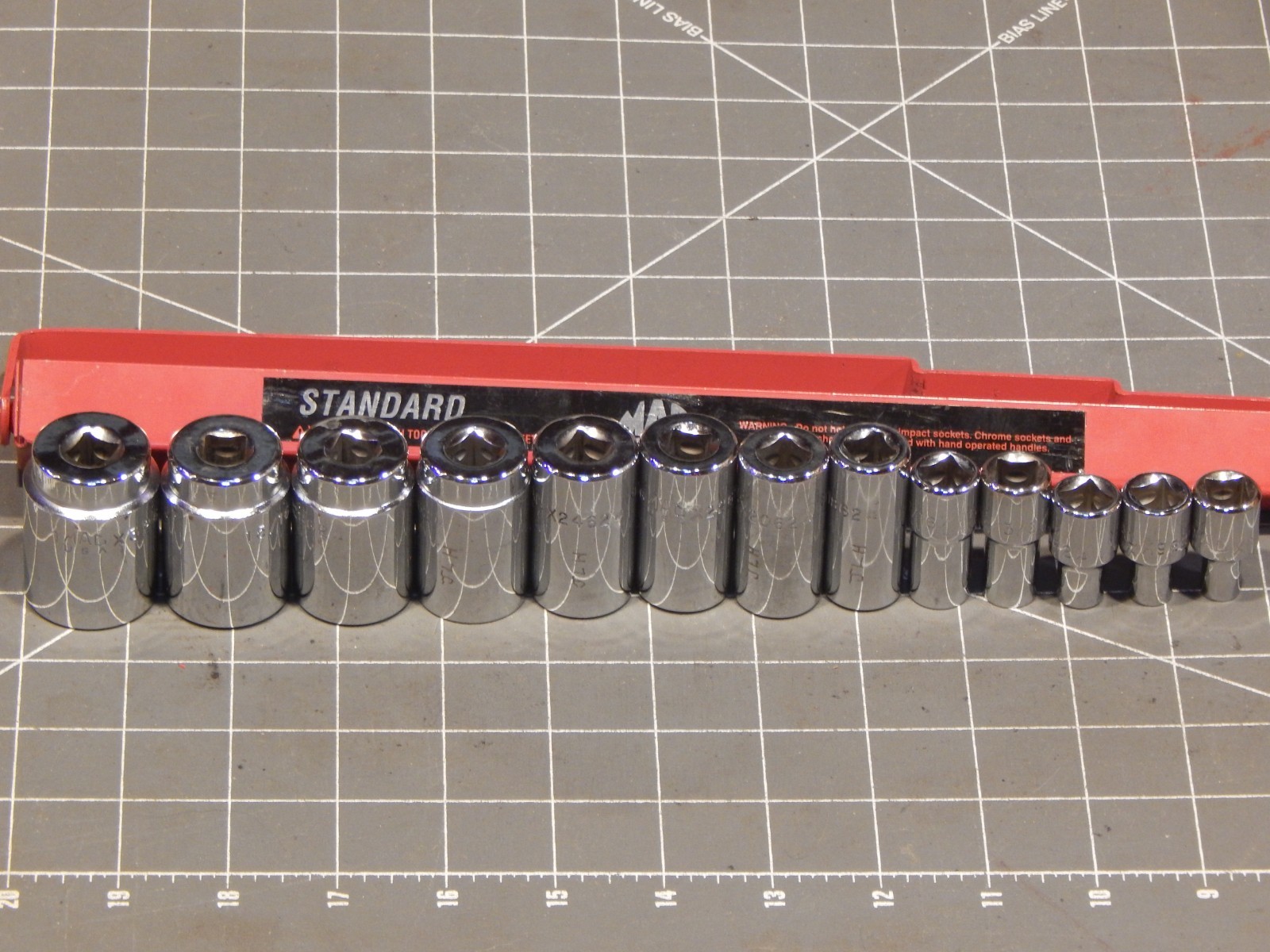 Mac 14Pc MINUS 1/2 3/8 Drive SAE Mid Semi Deep Intermediate Socket Set 1/4 1″ Dr