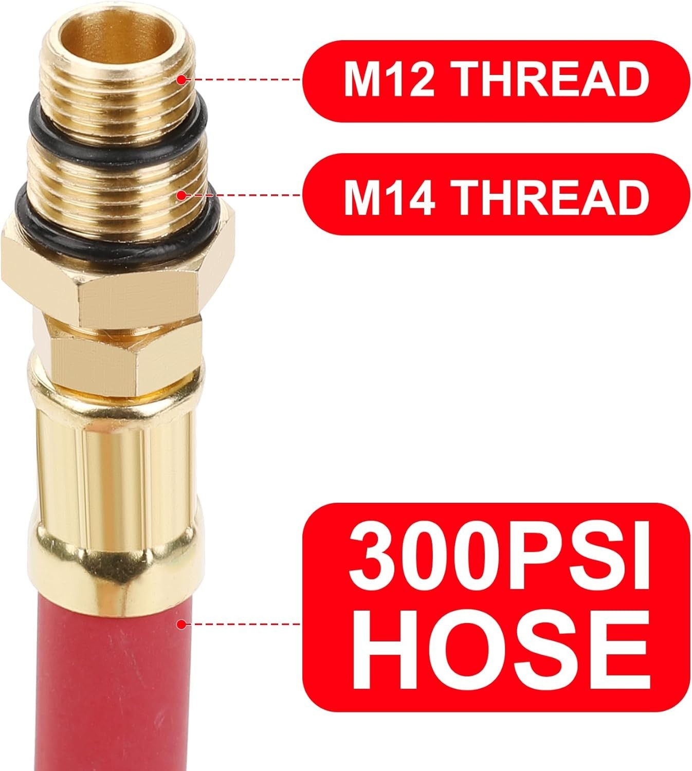 High-Pressure Cylinder Leak Tester with Durable Rubber Tube and Brass Connectors