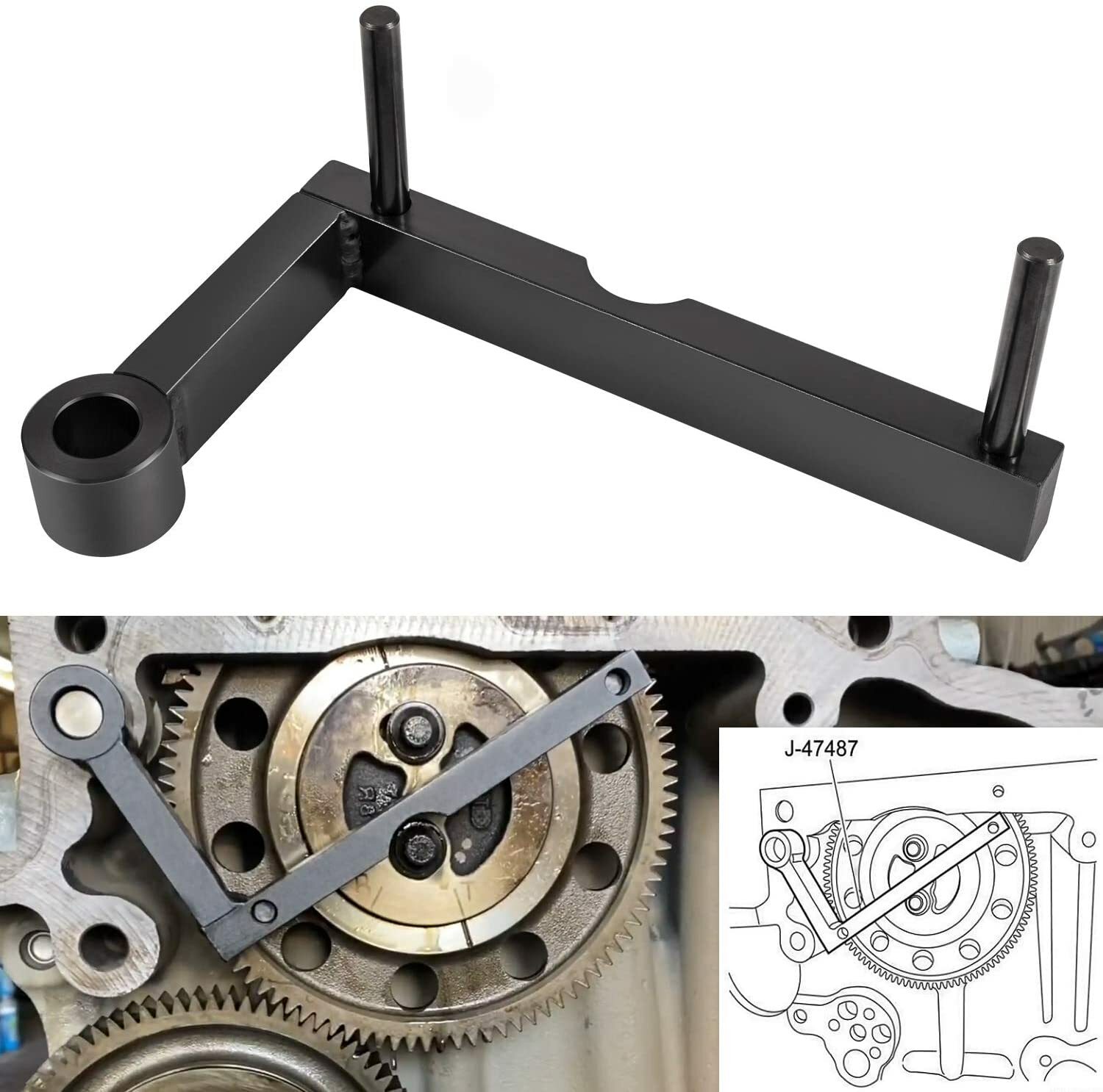 For Detroit Idler 3 Cantilever J-47487 and Crankshaft TDC Locating Tool J-48630