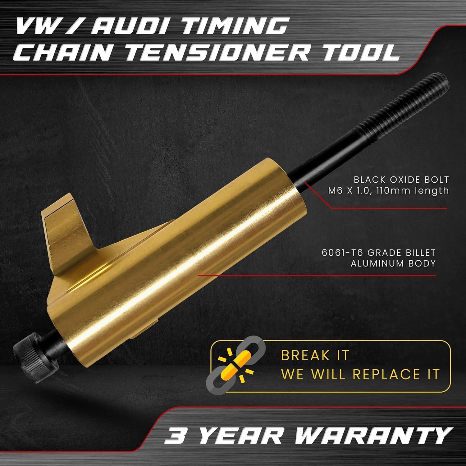ALUMINUM Camshaft Timing Chain Tensioner Tool PN 3366 – VW AUDI 1.8T 2.7T 2.8L +