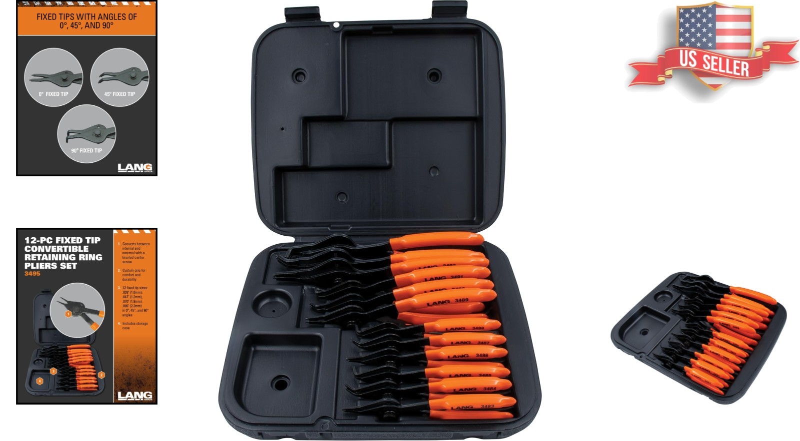 Precision 12-Piece Snap Ring Pliers Set – Various Tip Sizes for Versatile Use