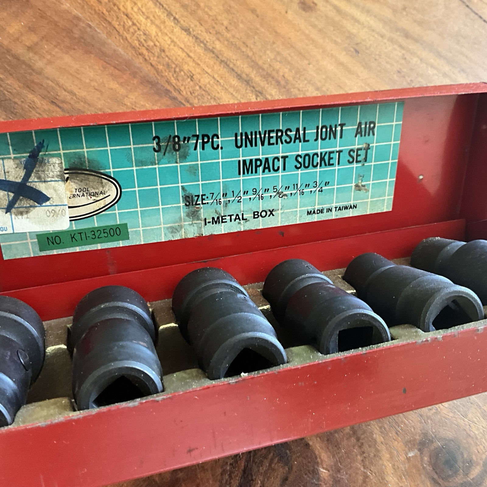 Vintage Universal Swivel Impact Set w Case 3/8″ Drive 7/16″ to 3/4″ 6 Point
