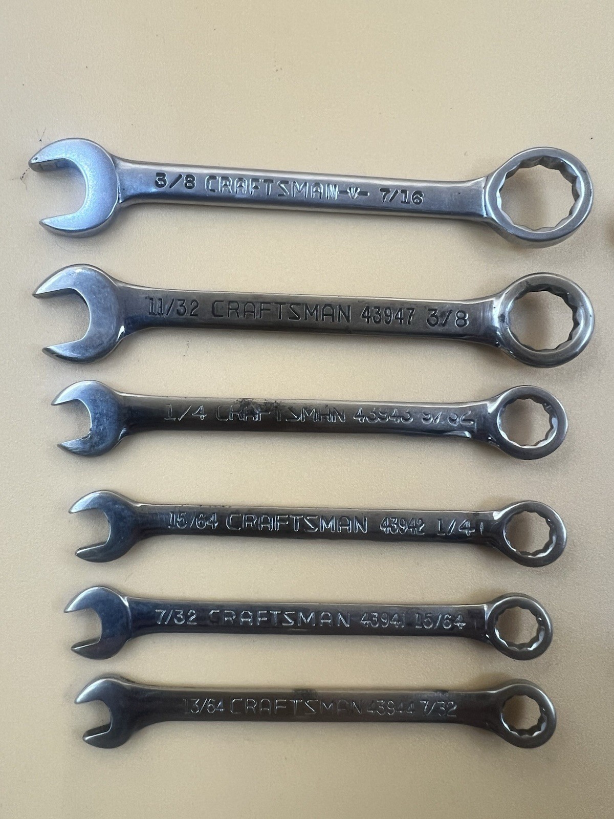 7 Piece Craftman Combination Midget Wrenches SAE- Metric Ignition
