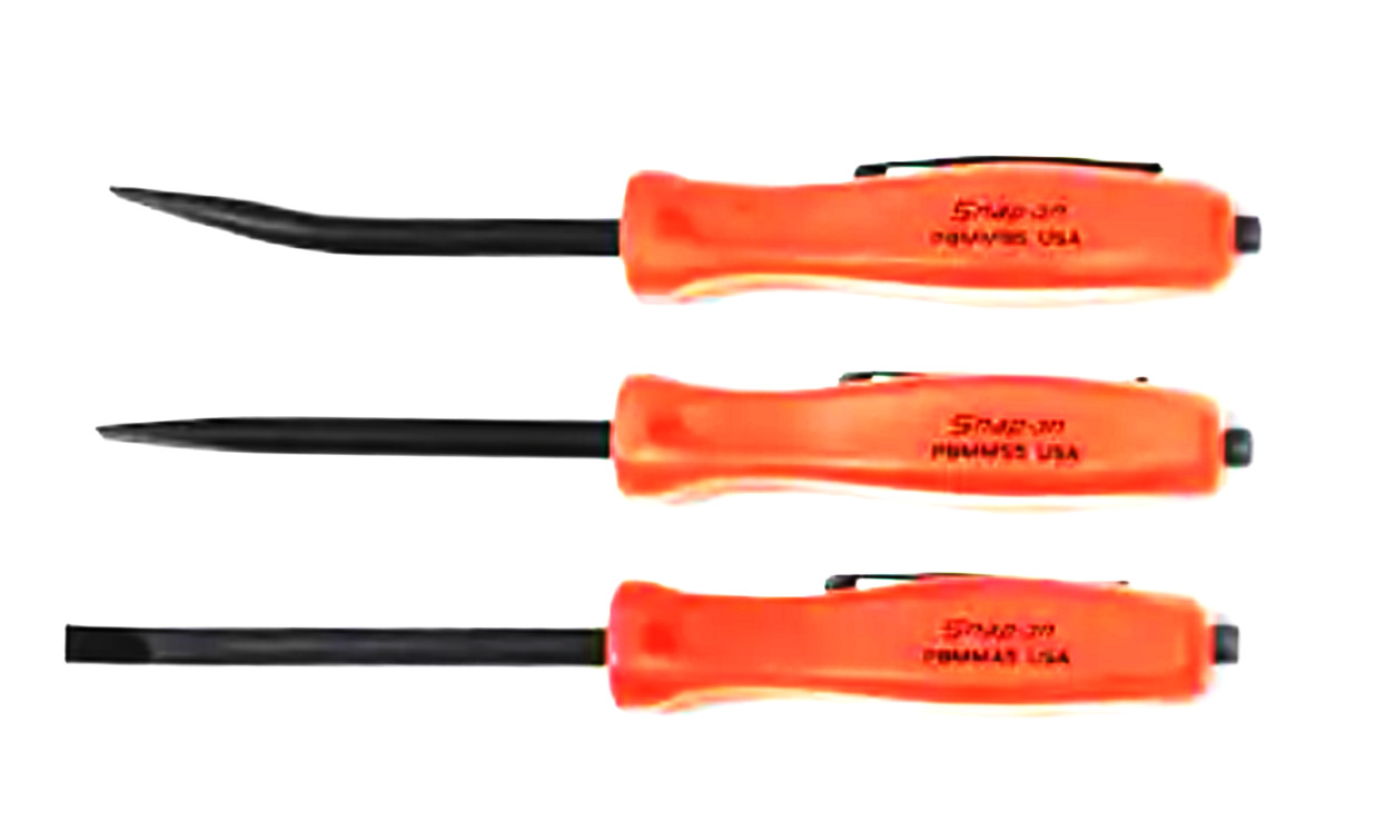 *NEW* Snap-On POCKET PRY BAR SET 3 PCS *ORANGE HANDLES* 5″ LONG `MAGNETIC ENDS