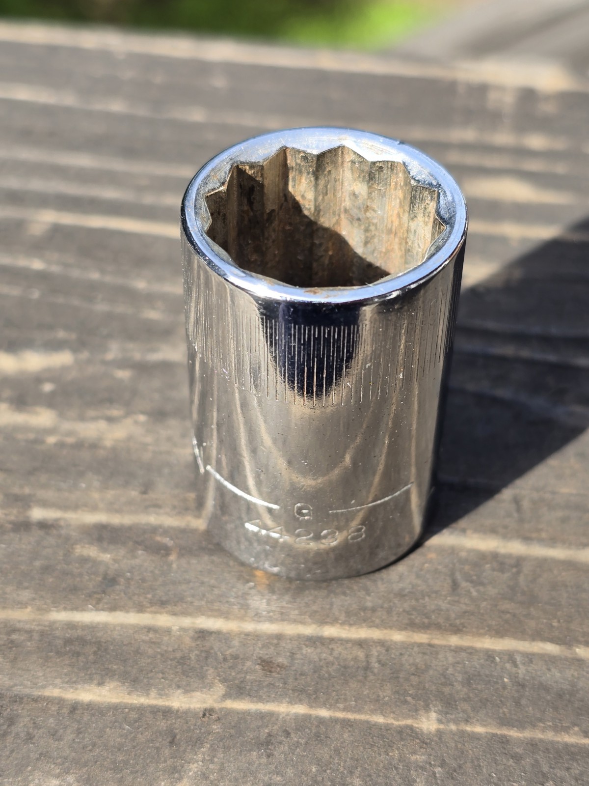 Craftsman USA 19mm Socket 12 Point 1/2″ Drive G 44238 (Bottom Knurl)