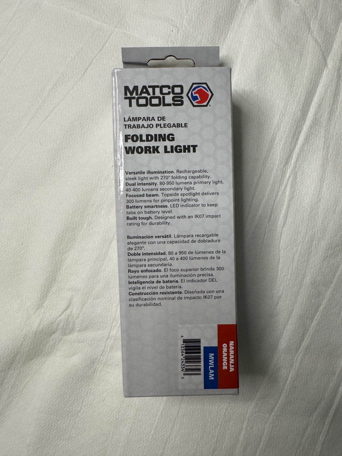 Matco Tools Cordless Folding Work Light MWLAM – Orange