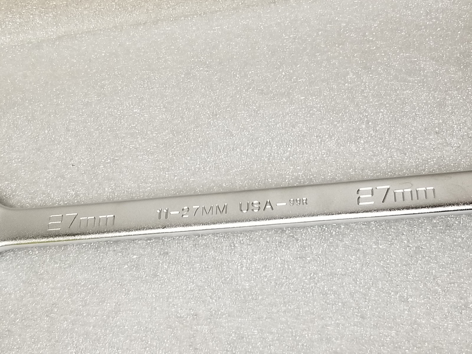 Wright 11-27MM Combination Wrench 27mm 12-Pt 14″OAL Satin Chrome Made in USA