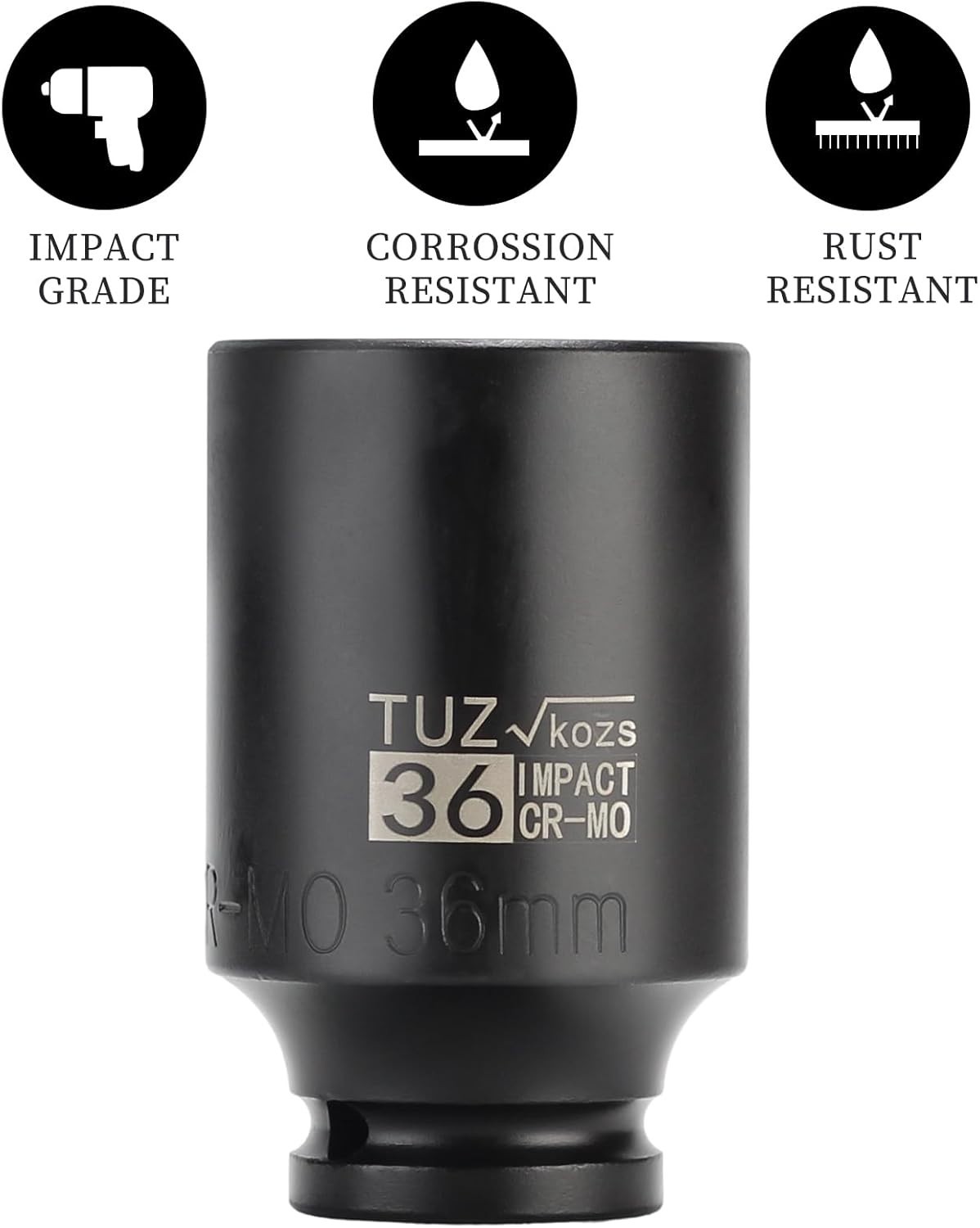 Professional 36mm Impact Socket – 1/2″ Drive with Radius Corner Design