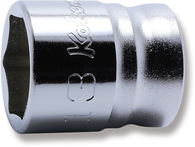 KOKEN 3400MZ-13 3/8 Sq. Dr. 6-Point Z-Series Metric Chrome Socket in 13mm