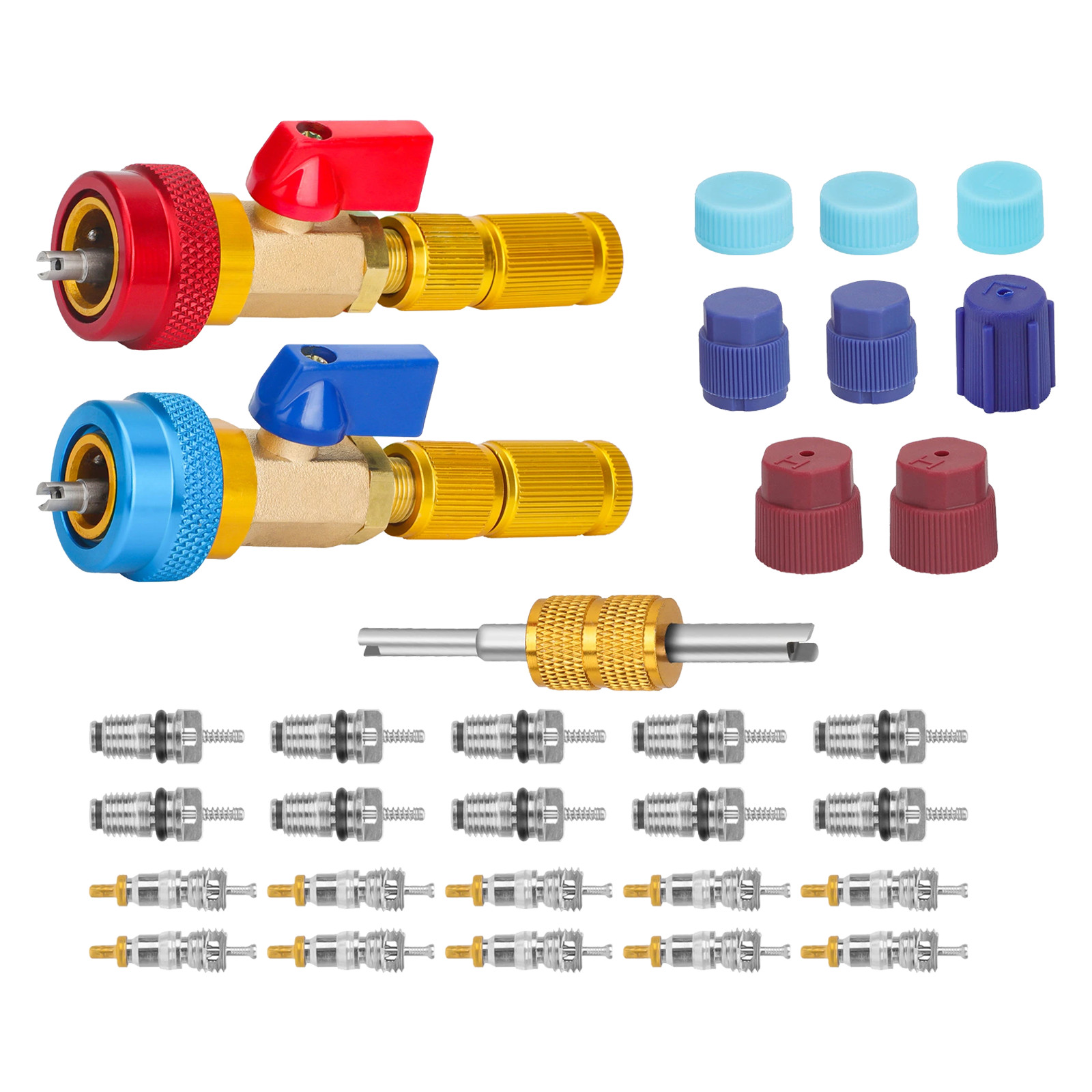R134A A/C Valve Core Tool High Low Pressure Air Conditioning Repair Kit