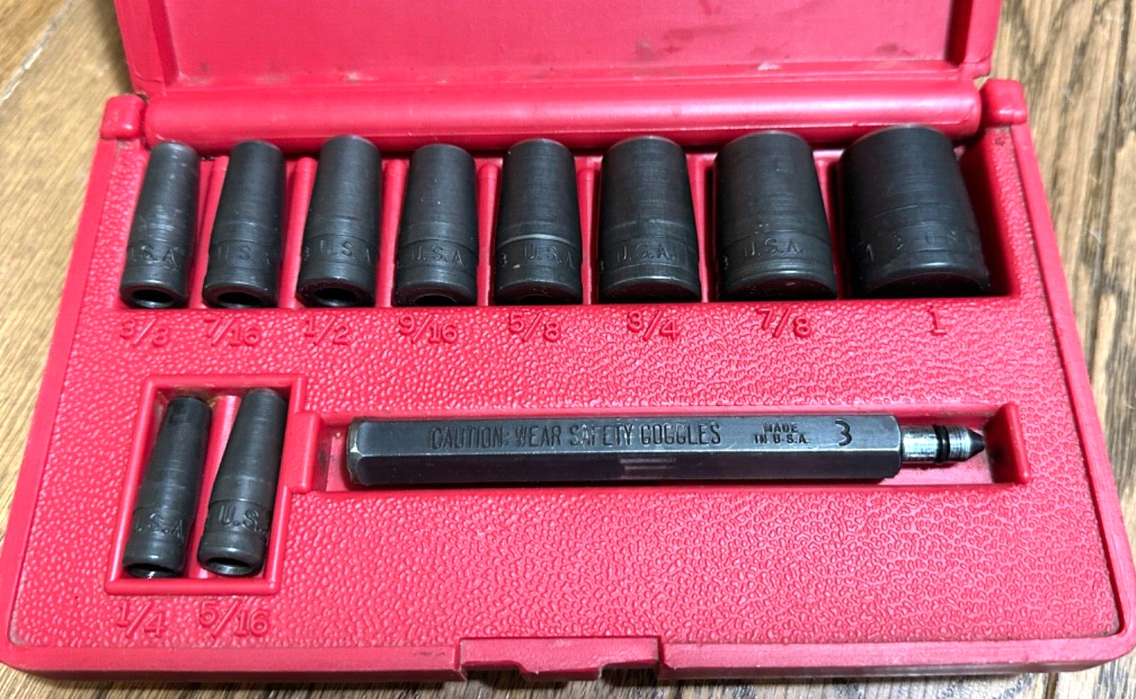 🇺🇸 MAC Tools Gasket Making Cutter Hole Punch Set 1/4 – 1″ SAE Red Case lot