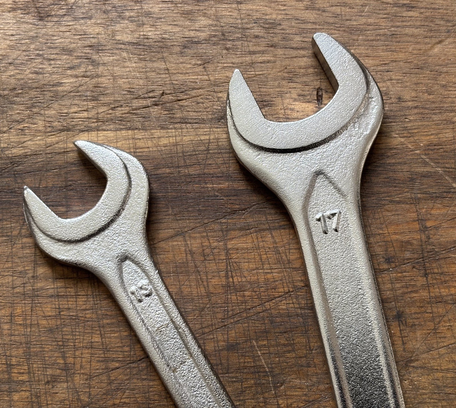 GERMAN DIN894 – pair of – 17mm and 13mm Metric sized Single Open Ended Spanners