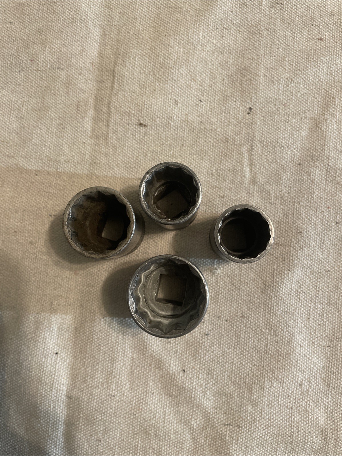 Snap On USA Socket Set 1/2” Drive 12 Point SAE 11/16”-1” Vintage 4pc #B6