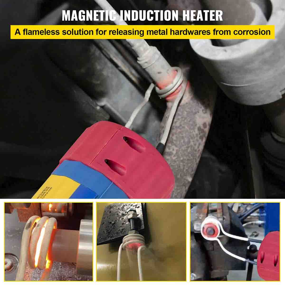 240V 1000W Magnetic Induction Heater Kit for Automotive Flameless Heat 10 Coils