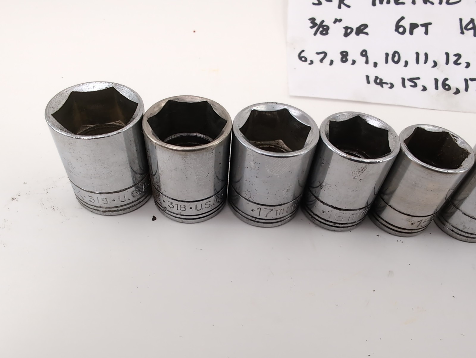 S-K METRIC 3/8″dr 6pt 14pc Set 6mm-19mm – Made in USA – SUPERB!!!