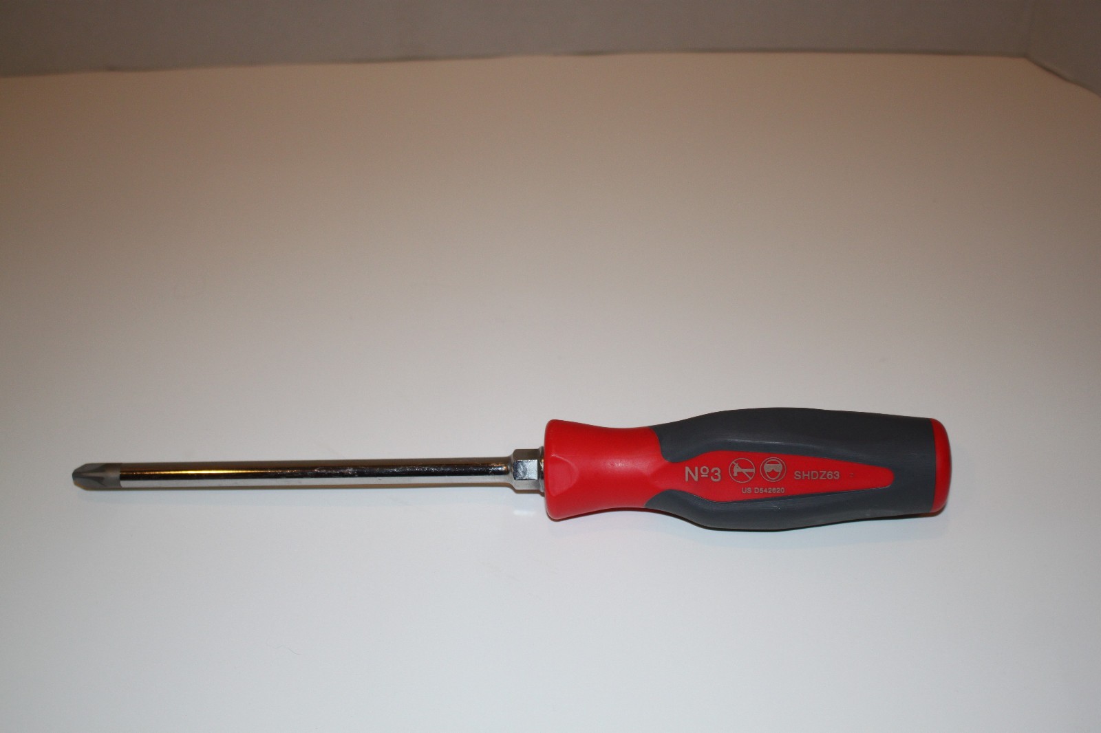 Snap On Tools SHDZ63R Pozidriv # 3 Red & Gray Hard Grip Screwdriver USA