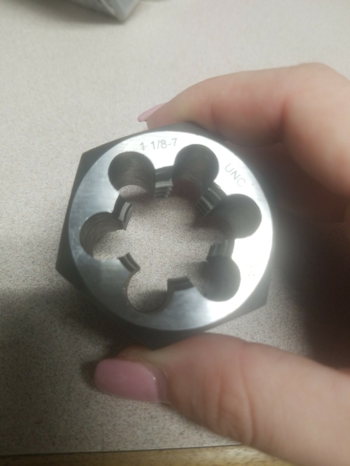 FMT Carbon Steel Hex Die 1-1/8″ Thread 7 Part#: 3116825