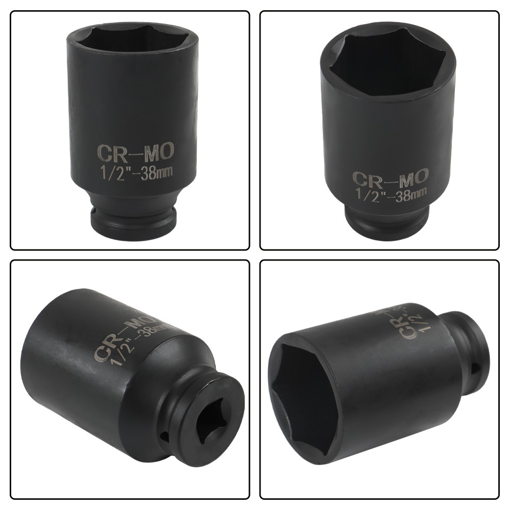 9 Pcs/Set 1/2″ Drive Metric Axle Hub Nut Socket 29-38mm Deep Impact Socket Tool