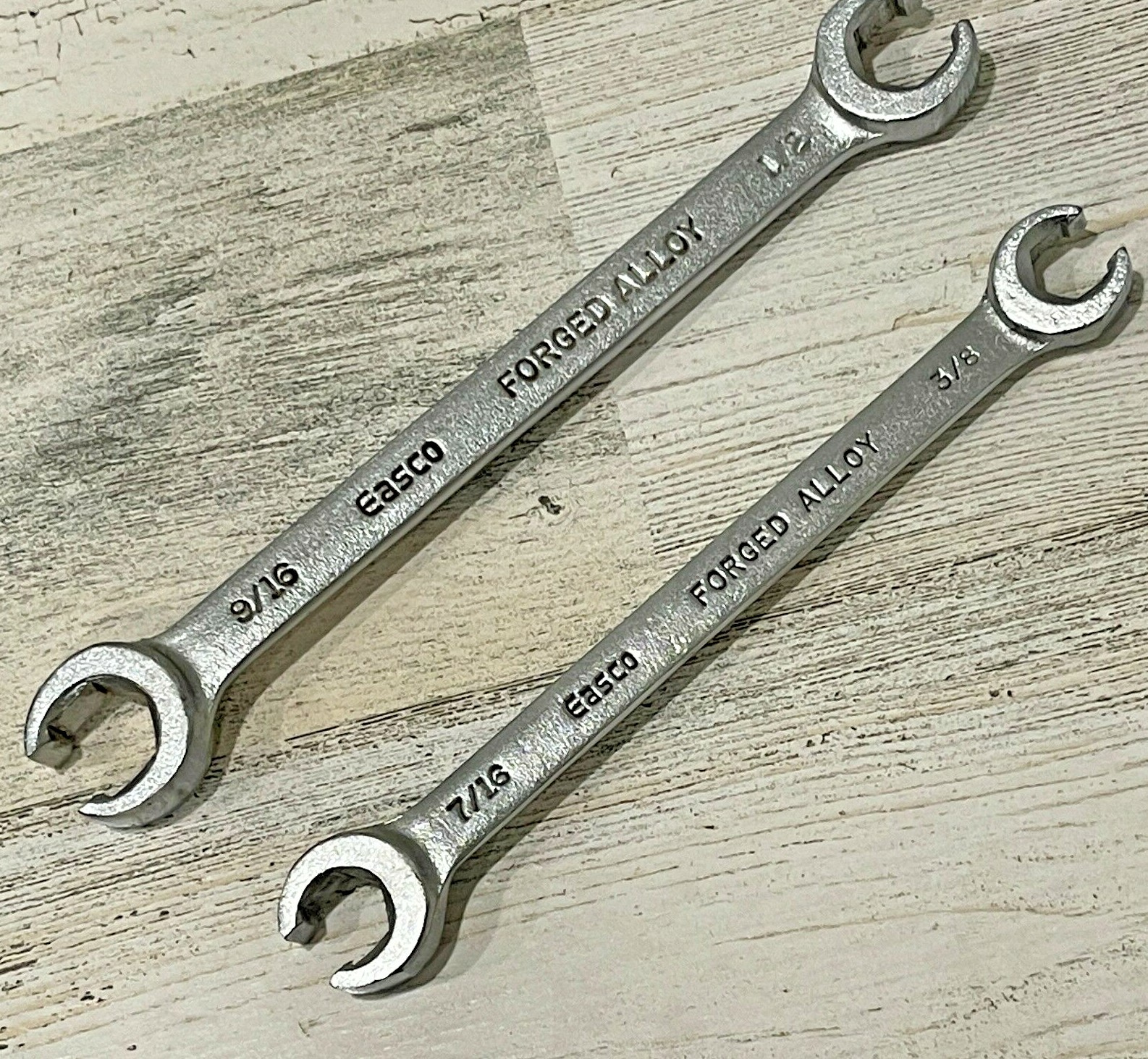 EASCO USA FLARE NUT LINE WRENCH TOOL 3/8 x 7/16 & 1/2 x 9/16 SET 60118 60114 NOS