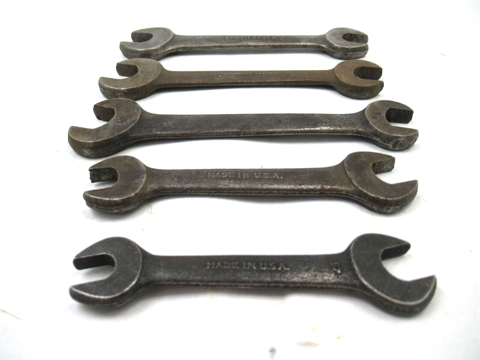 5 Double Open End Wrenches Vintage Drop Forge Select Steel Fairmount Cleveland