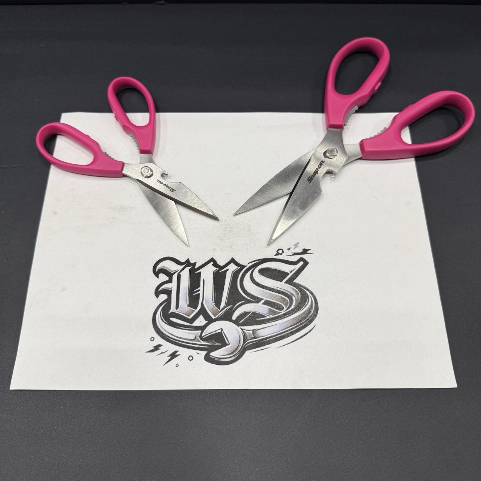 Snap-on Tools CRKT NEW 2pc ELECTRIC PINK Large & Small Shears SHEARS1EPNK