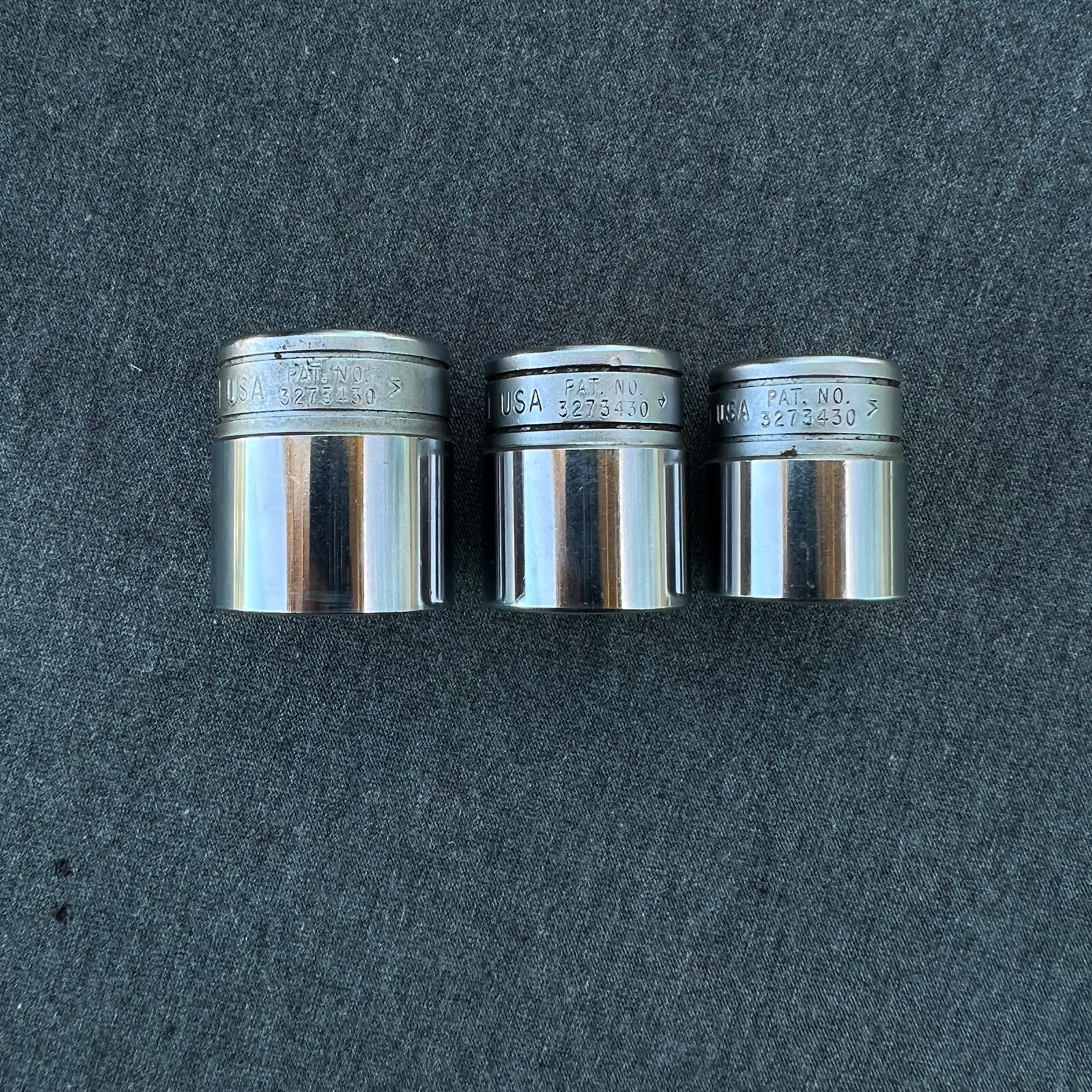 3 Snap-On Sockets F281 7/8″ , F241 3/4″, F221 11/16”, 3/8 Drive 12-Point USA