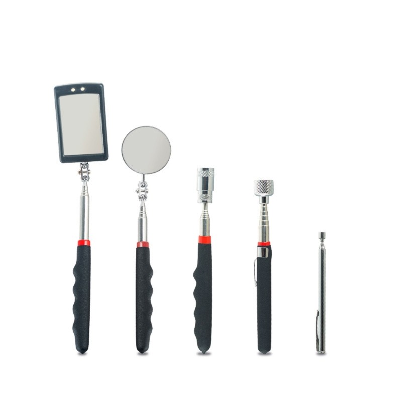 5Pcs Car Inspection Mirror Set With Telescopic Handle And LED Light Design