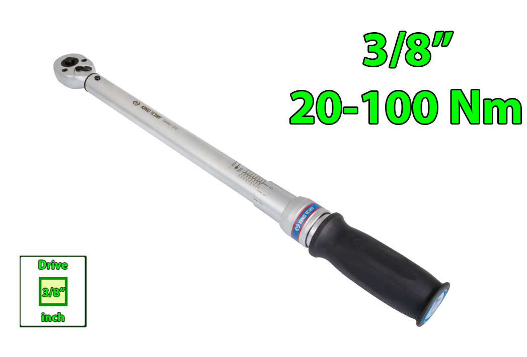 3/8″ Heavy Duty Adjustable Torque Wrench (Newton Meter) 20-100 Nm KING TONY