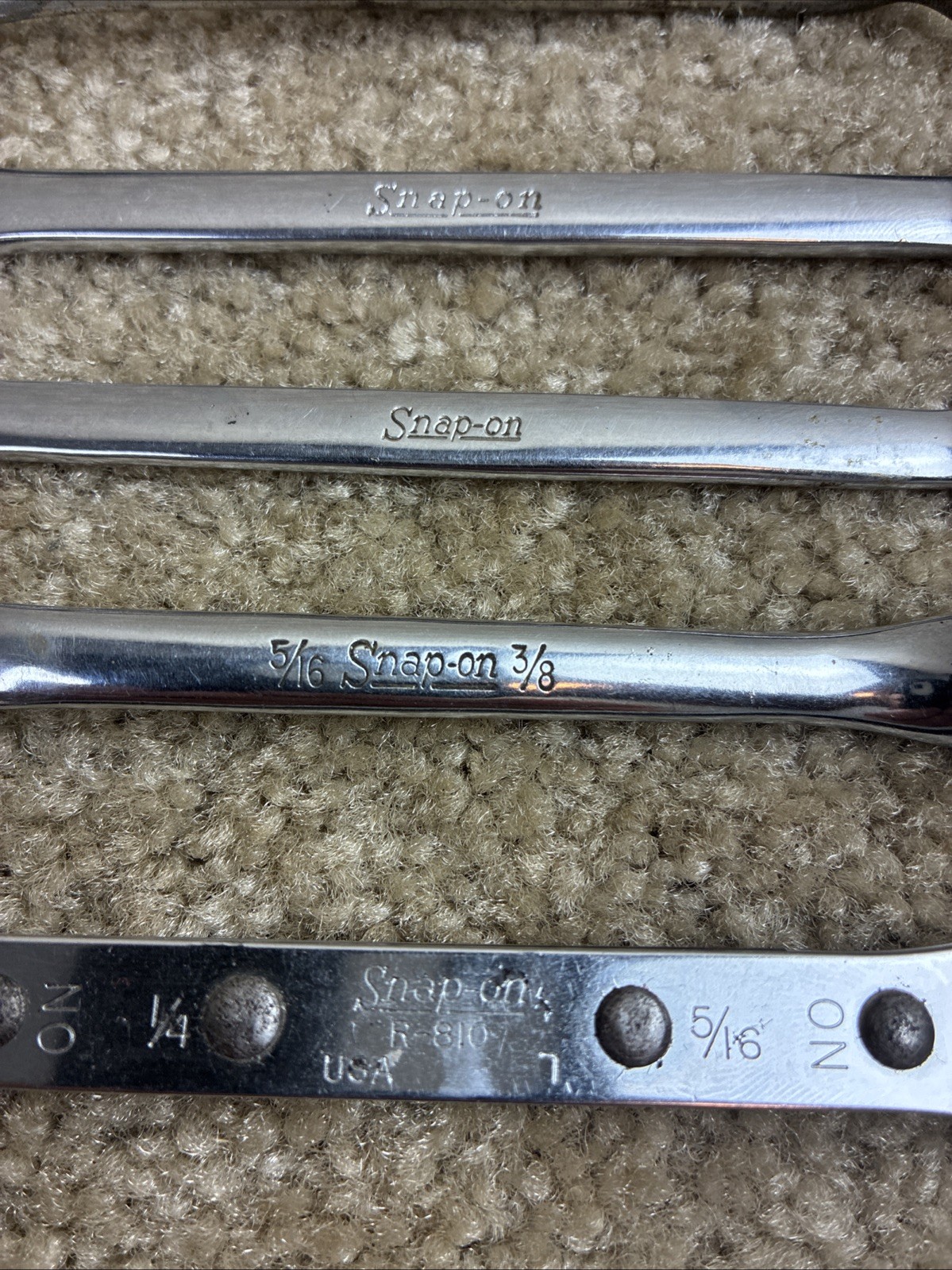 Snap-on 5pc.Small Wrench Set SAE Box & Combo Wrenches Vintage