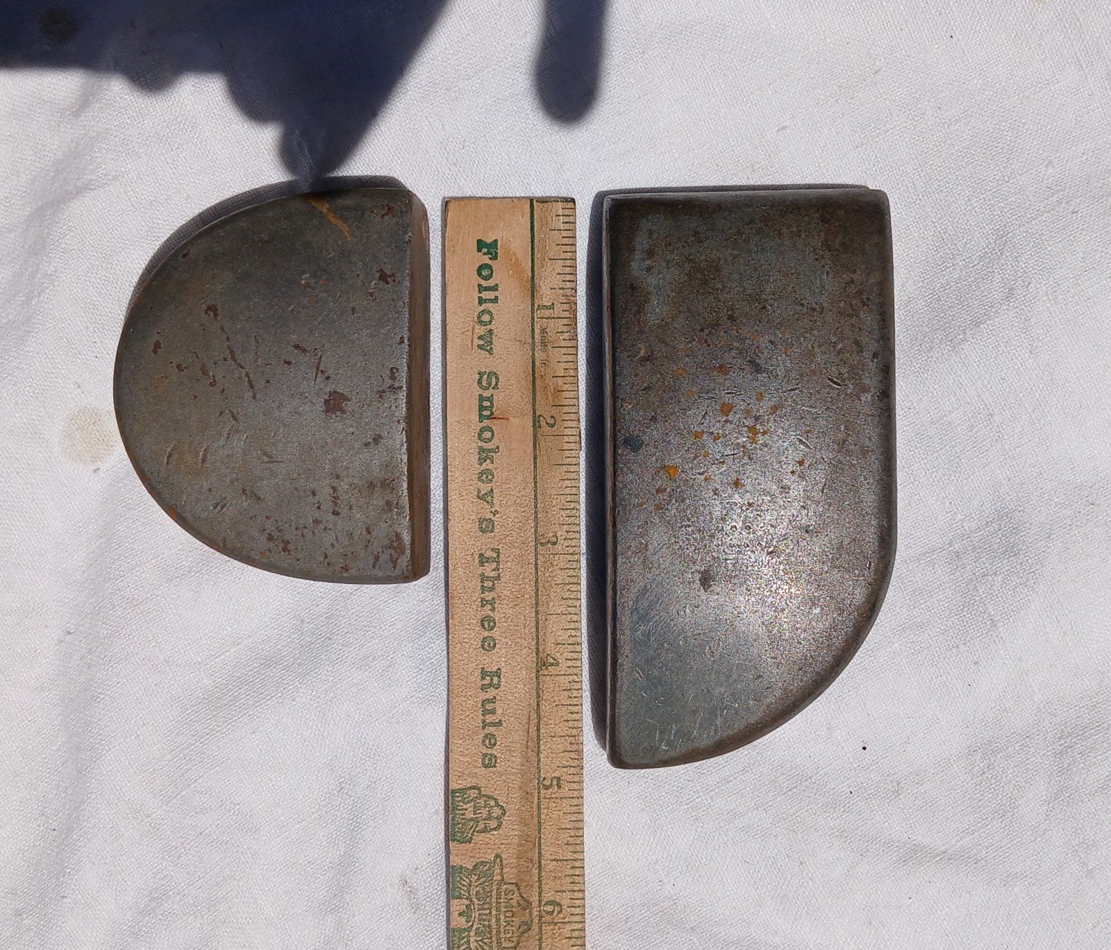 Two Steel Auto Bodywork Dolly’s Half Round, Half Curved Arch Anvils Metal Work