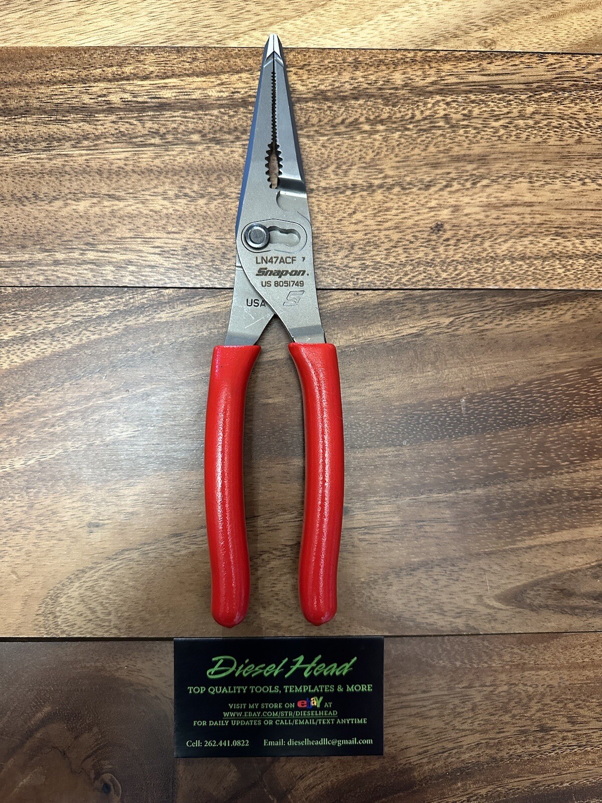 *NEW* Snap On LN47ACF & LN46ACF Needle Nose/Slip-Joint Combination RED Plier Set